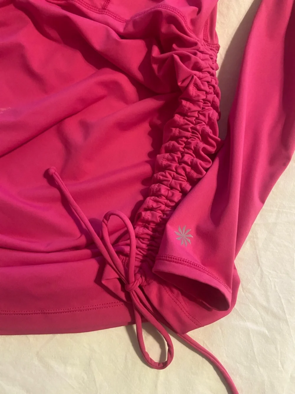 Athleta Tidal Ruched Hot Pink Rashguard - Picture 5 of 6